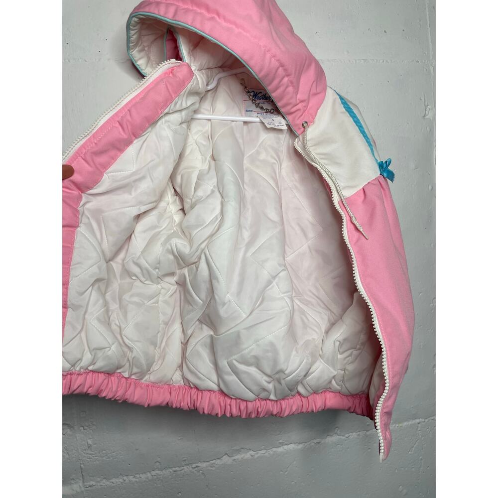 Vintage Weather Tamer Girls Puffy Pink Hooded Jacket Coat Size 6 Made in USA - Picture 4 of 8